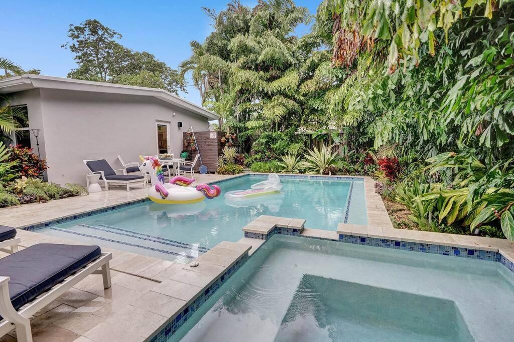 Stylish Tropical Oasis Hot Tub Pool Bbq Villa Fort Lauderdale Buitenkant foto