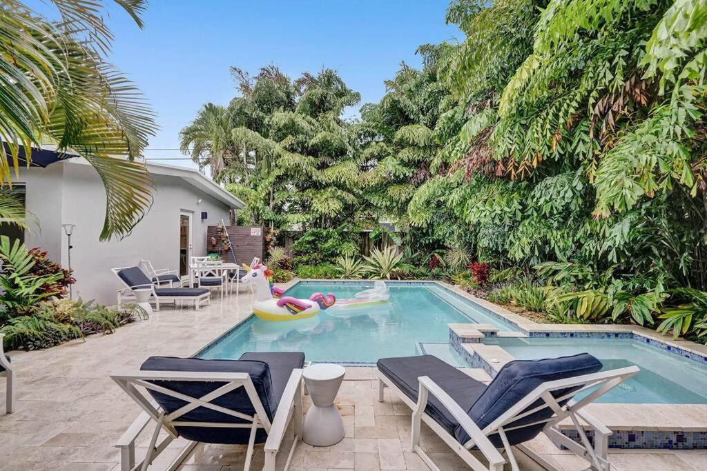 Stylish Tropical Oasis Hot Tub Pool Bbq Villa Fort Lauderdale Buitenkant foto