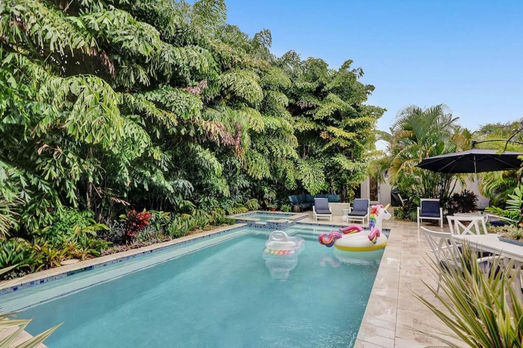 Stylish Tropical Oasis Hot Tub Pool Bbq Villa Fort Lauderdale Buitenkant foto